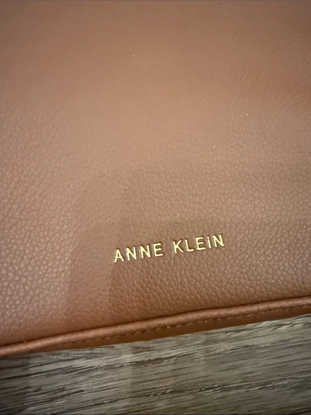 Anne Klein Cognac Vegan Leather Wristlet Clutch